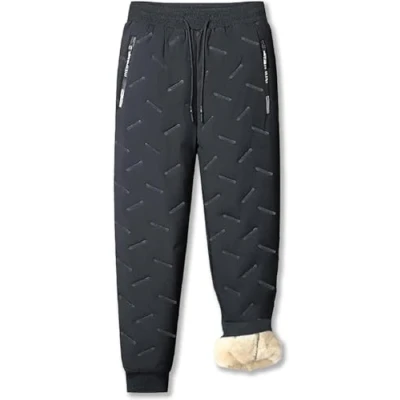 Image of HFMLU FleeceActive Unisex Fleece Lined Waterproof Pants,Fleece Pants Men,Winter Warm Fuzzy Leggings (Grey Jogger,M)