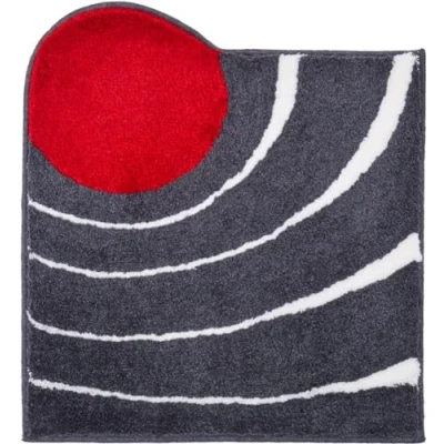Image of Grund Designer Bath Mat COLANI, Ultra Soft and Absorbent, Anti Slip, 5 Years Warranty, Colani 2, Small 60x60 cm, Anthracite