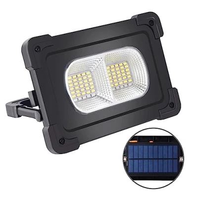 Image of 80W Rechargeable Work Light, Eraylife 6000Lum Portable Solar LED Floodlight with USB Port/Magnetic/ 10000mAh/ 4 Lighting Modes, Camping Light for Emergency Fishing Workshop Garage