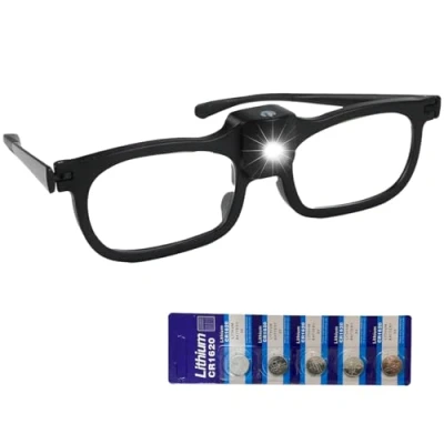 Image of Magnifying Glass with Light,250% LED for Hobbies Reading Wearable Glasses Hands Free Rechargeable Lighted Magnifier Eyeglasses Close Work, Craft and Jewelle USB