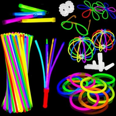 Image of 196Pcs Glow Sticks Party Pack, Connectors for Bracelets and Necklaces Neon Accessories, in The Dark Bag Fillers Christmas Decoration Kids Unisex Adults Supplies