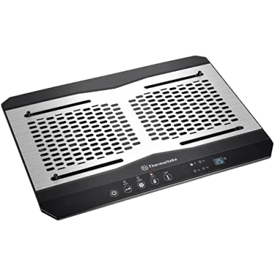 Image of Thermaltake Massive TM Aluminum Panel Dual 120mm Fans Adjustable Temperature Sensor 10&quot; 17&quot; Laptop Notebook Cooling Pad CL N002 PL12BL A,Black