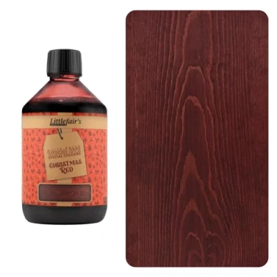 Image of Littlefair&#039;s Water Based Wood Dye Special Colours Range Indoor and Outdoor Use Environmentally Friendly Christmas Red (500ml)