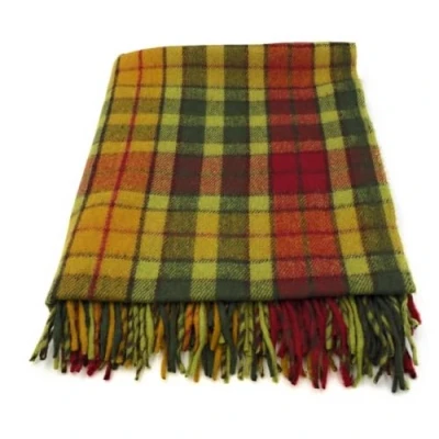 Image of BRAW CLANS TARTANS Luxurious Tartan Rug Wool Knee Blanket, Home &amp; Outdoor Use Travel Blanket 190x77cm, Christmas, New year Gift, Scottish Checkered Design (Buchanan Autumn)