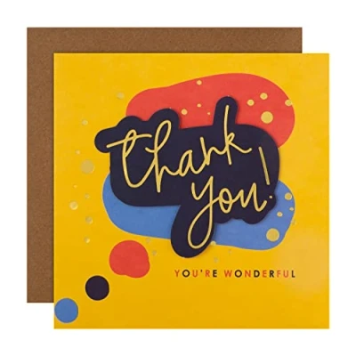 Image of Hallmark Blank Thank You Card Contemporary Multicoloured Speech Bubble Design
