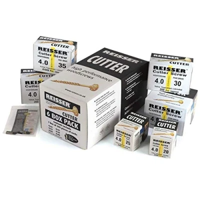 Image of Reisser 6BOXCUTTERPACK Cutter Trial Pack (6 sizes 1200 Pieces) c/w 2 PZ2 Driver Bits, Yellow