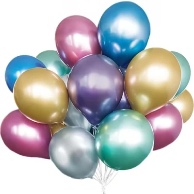 Image of Stunning Assorted Solid Color Platinum Latex Balloons (27cm) Perfect for Parties, Events &amp; Celebrations 25ct
