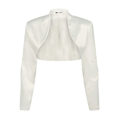 Image of Bolerose Formal Long Sleeve Satin Bolero Shrug (Ivory, M)