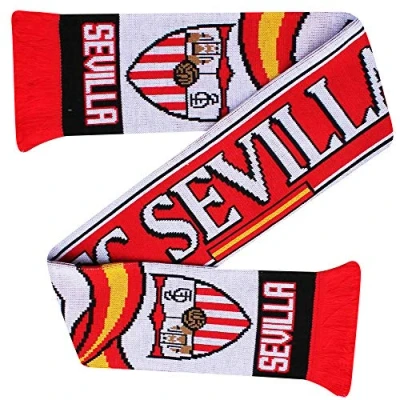 Image of FC Sevilla (La Liga Football Crest Scarf (100% Acrylic), Seville Fans Scarf,