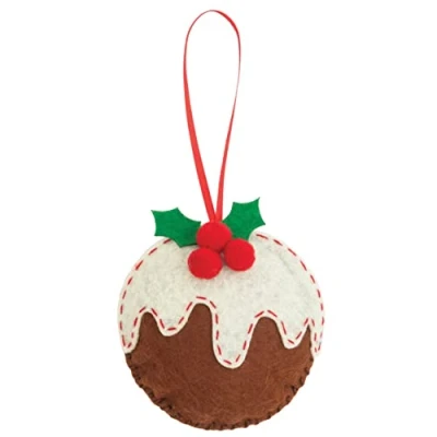 Image of Trimits Christmas Felt Decoration Kits, 9 x 9cm, Pudding