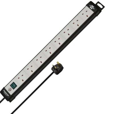 Image of Brennenstuhl Premium Line, 8 way extension lead, Grey &amp; Black