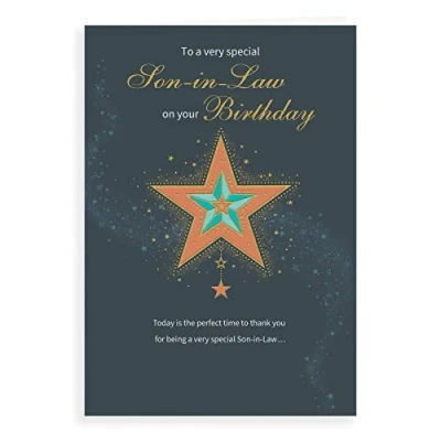 Image of Piccadilly Greetings Regal Publishing Birthday Card Son In Law 9 x 6 inches, C80969, green
