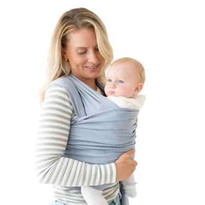 Image of Baby Sling Wrap Newborn to Toddler Carrier, Stretchy Wraps Safety Tested, Hands Free Carrier (Light Grey)