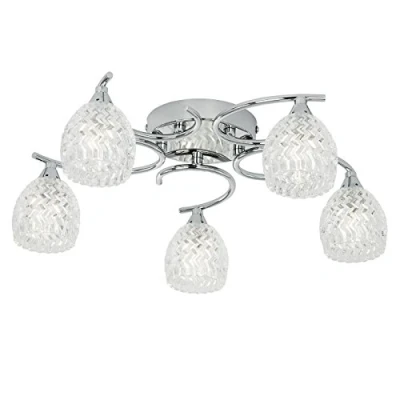 Image of Boyer 5 Light Semi Flush Multi Arm Ceiling Chrome, G9