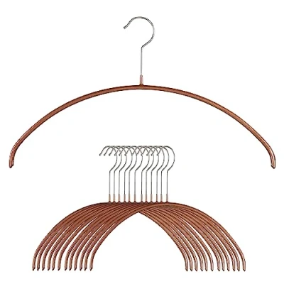 Image of Mawa by Reston Lloyd Euro Series Non Slip Space Saving Steel Clothes Hanger for Shirts, Dresses, Sweaters, Style 40/P,Copper