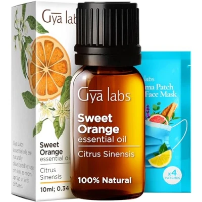 Image of Gya Labs Sweet Orange Essential Oil for Diffuser Natural Oils Skin Use Aromatherapy &amp; Candle Making (10ml)