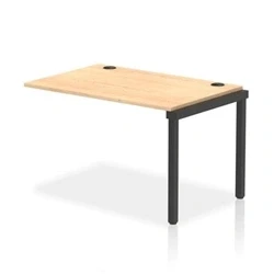 Image of Impulse Bench Single Row Ext Kit 1200 Black Frame Desk Maple