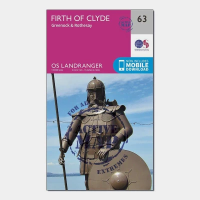 Image of Landranger Active 63 Firth of Clyde, Greenock &amp; Rothesay Map With Digital Version