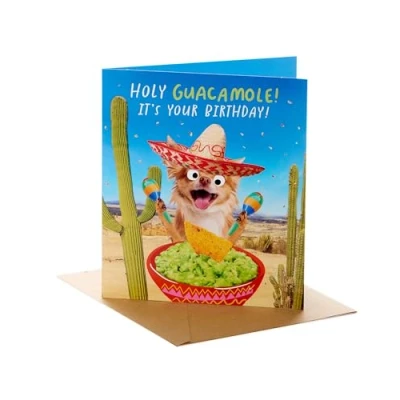 Image of UK Greetings Birthday Card for Him/Her/Friend Funny Guacamole Design
