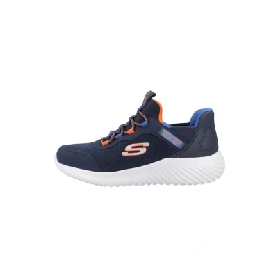 Image of Skechers Boys Bounder Brisk Burst Sneaker, Navy Blue, 2 UK Child