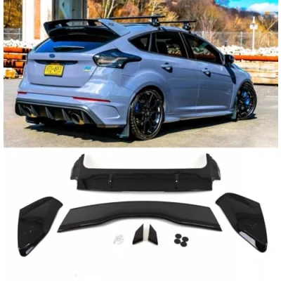 Image of Auto Perfectionists UK Rear Roof Spoiler Compatible With Ford Focus MK3 2012 2014 RS Style Look ST ABS Gloss Black