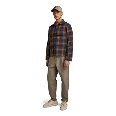 Image of G STAR RAW Men&#039;s Unisex Pocketony Service Overshirt, Multicolour (sartho blue blur check D21067 C904 C755), S