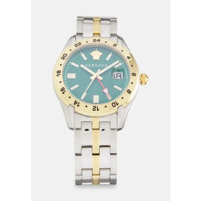 Image of Versace Greca Time Gmt Mens Multicolour Watch VE7C00623 Stainless Steel One Size