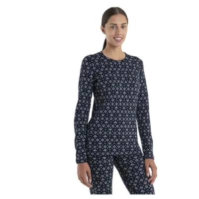 Image of Icebreaker 260 Vertex First Snow Shirt Midnight Navy/Snow S