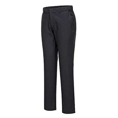 Image of Portwest Stretch Slim Chino Trouser Black 30