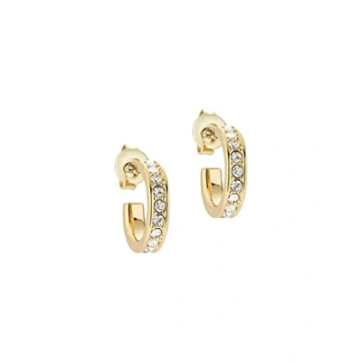 Image of Ted Baker Seenita Mini Crystal Huggie Hoop Earrings For Women (Gold/Crystal)
