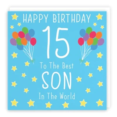 Image of Hunts England Son 15th Birthday Card Happy 15 To The Best In World Iconic Collection