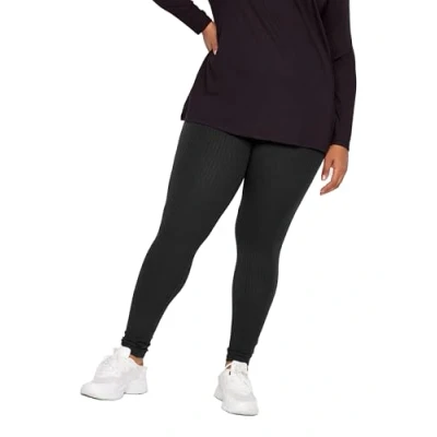Image of Yours Curve Ribbed Leggings Women&#039;s Plus Size Black