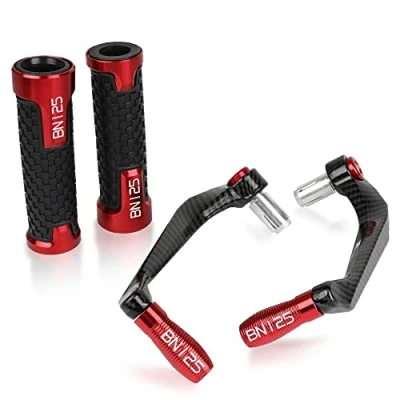Image of JOOTEN For Benelli LEONCINO 500 TRK 502X TNT 125 300 502C BN 302 BN125 Motorcycle Lever Guard Handlebar Grips Brake Clutch Levers Protector With Logo (Color : Red)