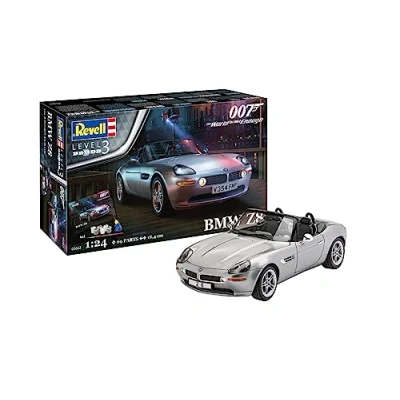 Image of Revell Gift Set 05662 James Bond 007 The World Is Not Enough, BMW Z8, 1:24 Scale Unbuilt Plastic Model Kit, With Accessories &amp; Poster, Black