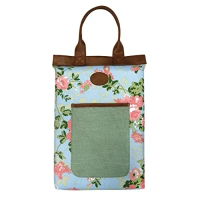 Image of Floral Garden Weeding Kneeling Pad Outdoor Gardening Knee Support Faux Leather Handle Mat (14 x 10&quot;)
