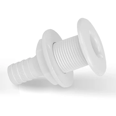 Image of Thru Hull Fitting, 3/4in Plastic Marine Exhaust Fittings Boat Drain Outlet Plug White Accessory Outlet, Vent Bilge Pump Hose Fitting