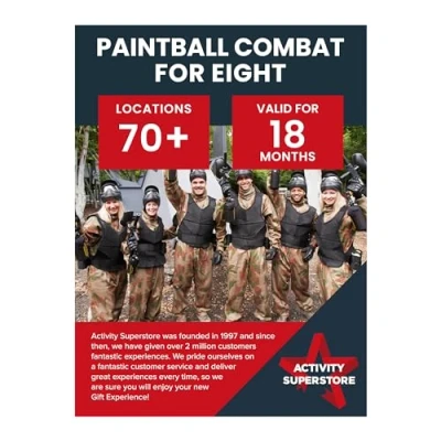 Image of Activity Superstore Paintball Combat for Eight, Available at 70+ UK Locations, 18 month Validity, Experience Days, Gifts, Couples Birthday Gifts