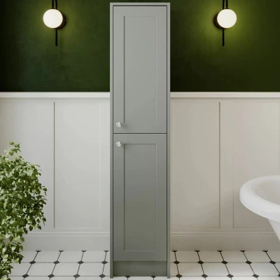 Image of Park Lane Oxford Grey Traditional Tall Bathroom Cabinet 1600 x 350mm