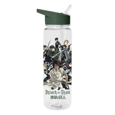 Image of Attack on Titan Water Bottle (Survey Corps Design) 700ml Plastic Bottle, Girls Boys Kids Official Merchandise