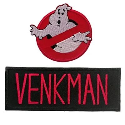 Image of Catch The Patch Ghostbuster Set of 2 Branded Logo Film Patches Iron On, Sewing, Self Adhesive