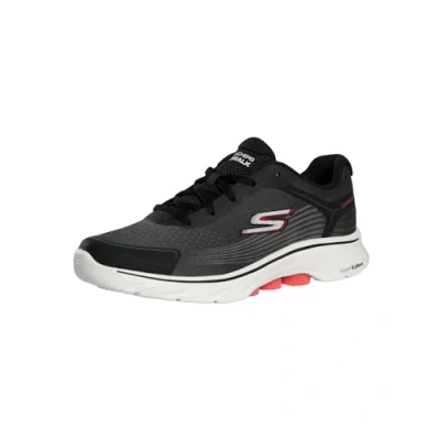 Image of Skechers GO WALK 7 Trainers, Men&#039;s, Size: 8.5, Black/red shoes