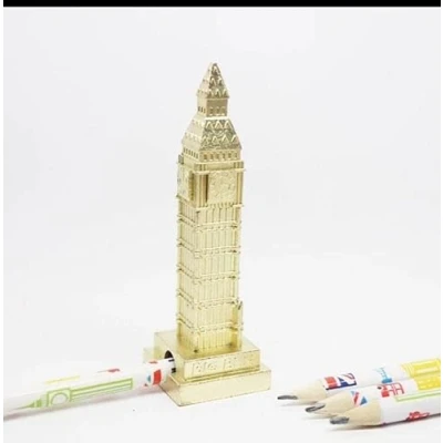 Image of Souvenir Gold Heavy Quality Metal London Big Ben Pencil Sharpener by VapourOn