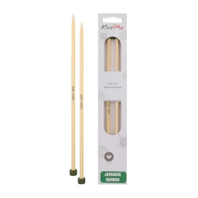 Image of KnitPro Bamboo single pointed needles 25cm 6.00mm 3pcs