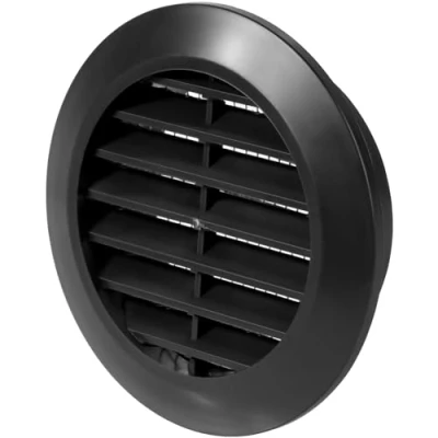 Image of Vent Systems 60 mm / 2.36&quot; Inch Black Door Air Register Ventilation Grille Indoor Grates Bathroom, Cabinet, Garage Through The Cover
