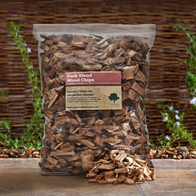 Image of Smoking/Smoker Wood Chips Jumbo 4.5 Litre Bag (24 Great Flavours 100% Natural Nothing Added) Smoking Food in a Smoker/BBQ Many from our own Woodland (Pork Chip Blend)