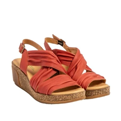 Image of El Naturalista Women&#039;s N5117 Leaves Sandal, Raspberry, 8 UK