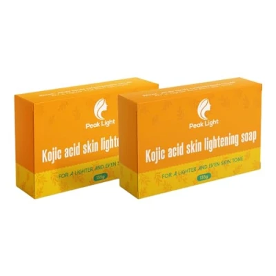 Image of 2 x 135G Peak Light Kojic Acid Skin Brightening Soap For Radiant and Even Tone, Rejuvenates, Moisturizing, Target Dark Spots, Hyperpigmentation, Bar with Papaya Oil Shea Butter