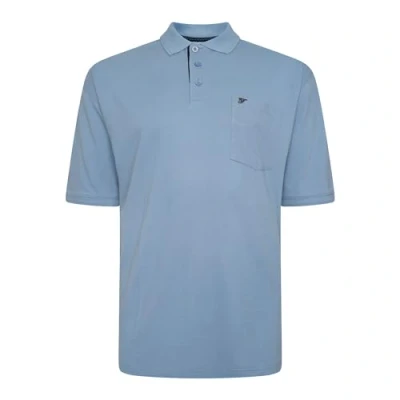 Image of Forge Men&#039;s Plus Size Polo Shirt Casual Plain Lightweight Breathable Collared for Big and Tall Men UK, Blue Colour, 3XL
