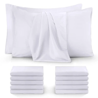 Image of Utopia Bedding Pillow Cases 12 Pack Standard Size 50x75 cm 100% Brushed Microfiber Pillowcases with Envelope Closure Wrinkle, Fade, Stain Resistant White