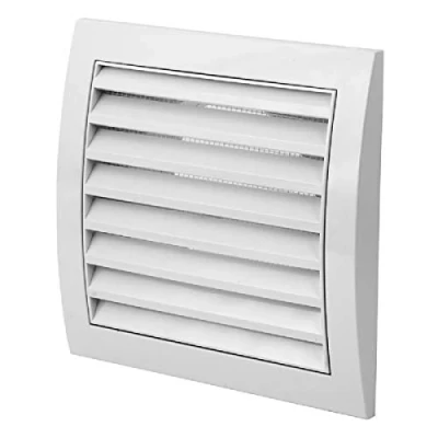Image of Ø 100mm / 4&#039;&#039; Cowled Duct Cover with Gravity Flap Ventilation Grille Rain and Wind Protection External Air Vent Covers ABS Plastic White